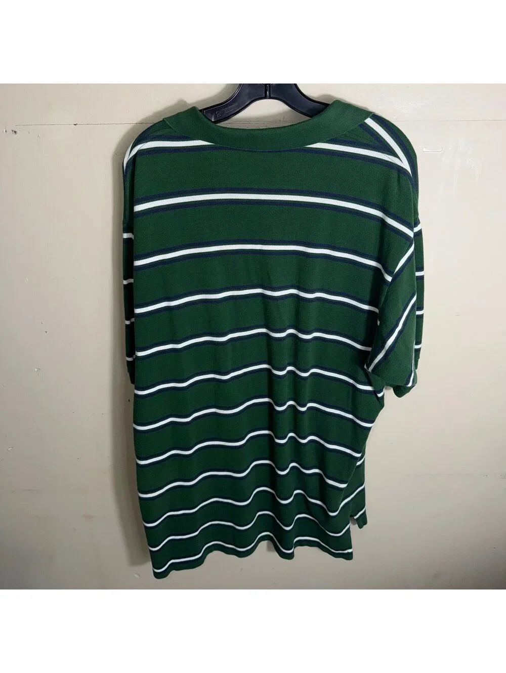 Polo Ralph Lauren Green Striped Pony Polo Mens 2XL Vtg y2k 90s Rare